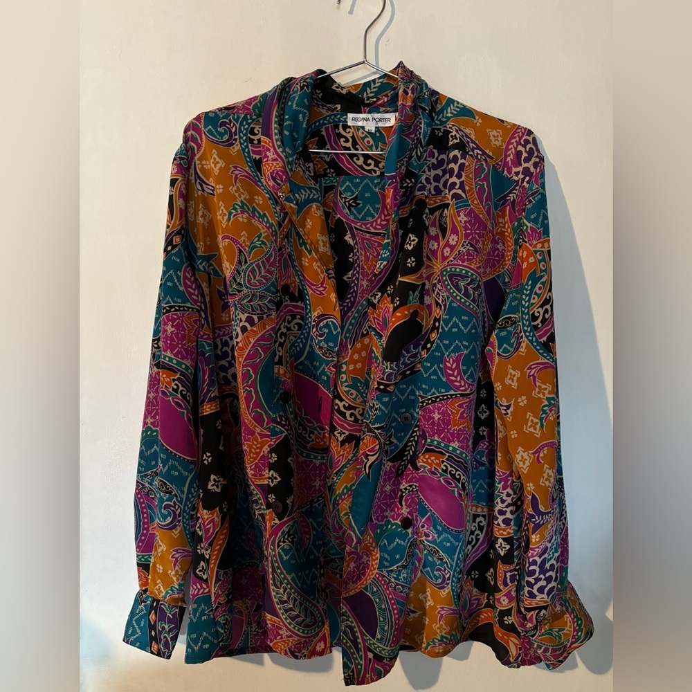 Regina Porter vintage double breasted blouse sz 10